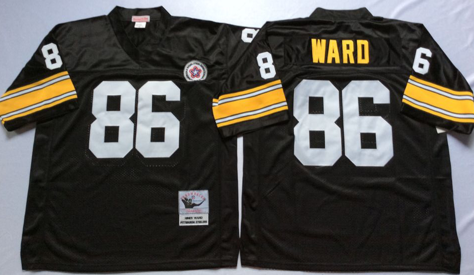 Men NFL Pittsburgh Steelers #86 Ward black Mitchell Ness jerseys->pittsburgh steelers->NFL Jersey